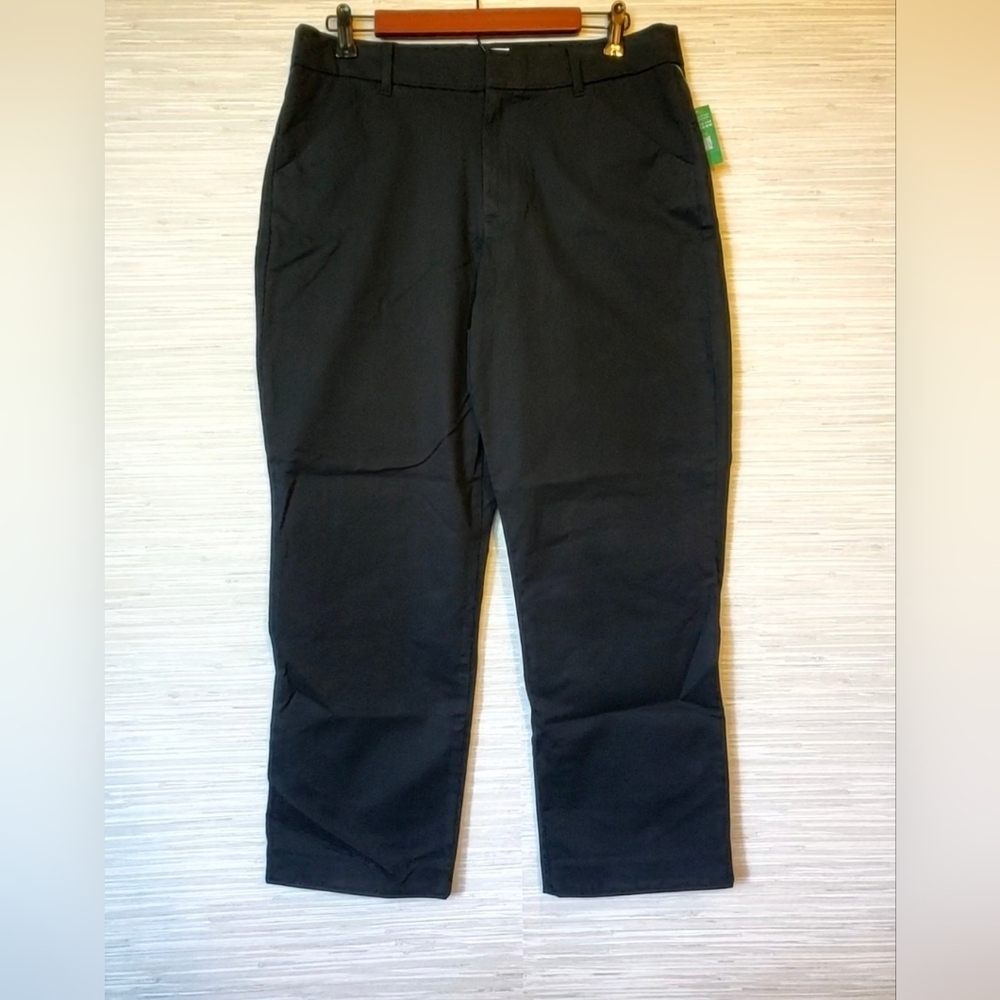 GAP High Rise Slim Stretch Khakis Chino Ankle Pants Work Black 10 PETITE  NWT - Picture 6 of 10